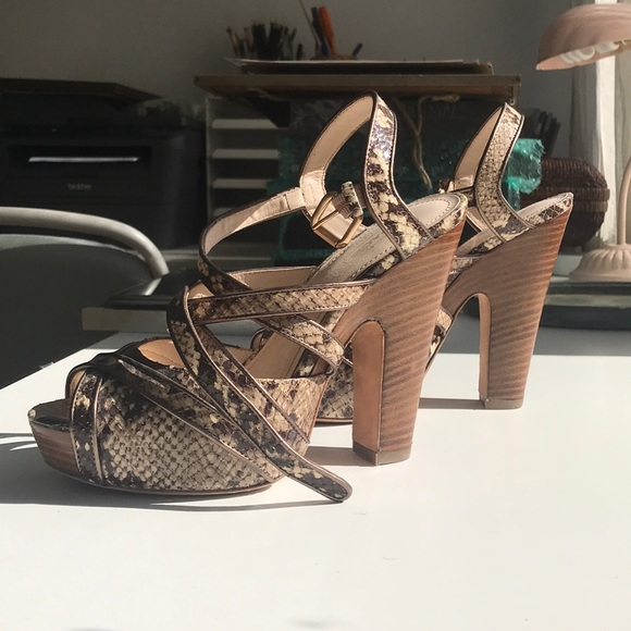 Coach Python Snakeskin Platform Heels - Picture 6 of 8